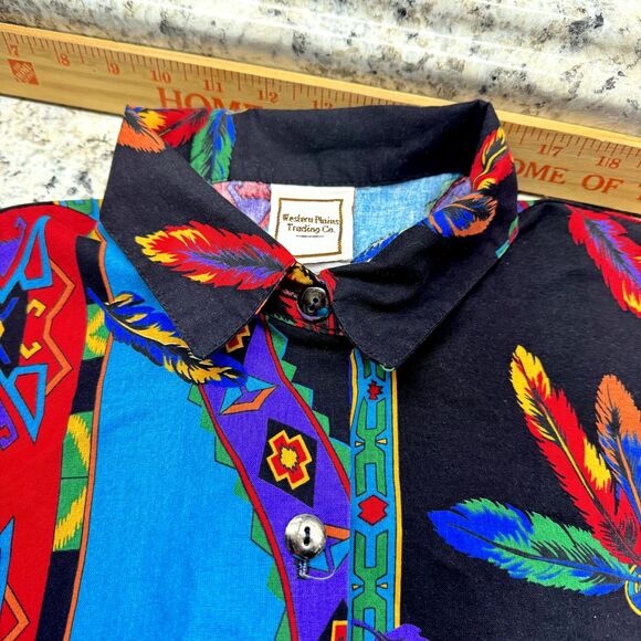 Western Plains Trading Co Womens Sz Medium Colorful South Western Pattern Shirt - Picture 2 of 7